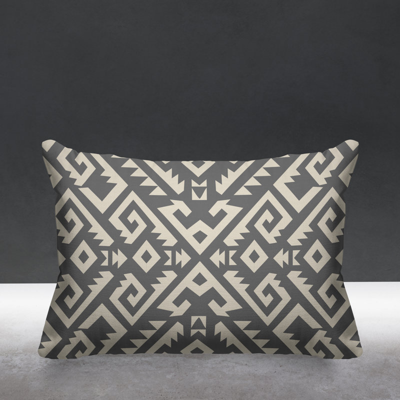Coussin intérieur / extérieur Chitto Southwestern, gris