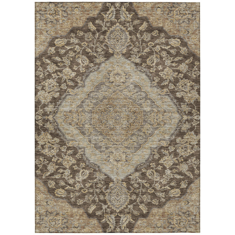 Tapis d'intérieur / extérieur brun Celia , 10 pi x 14 pi