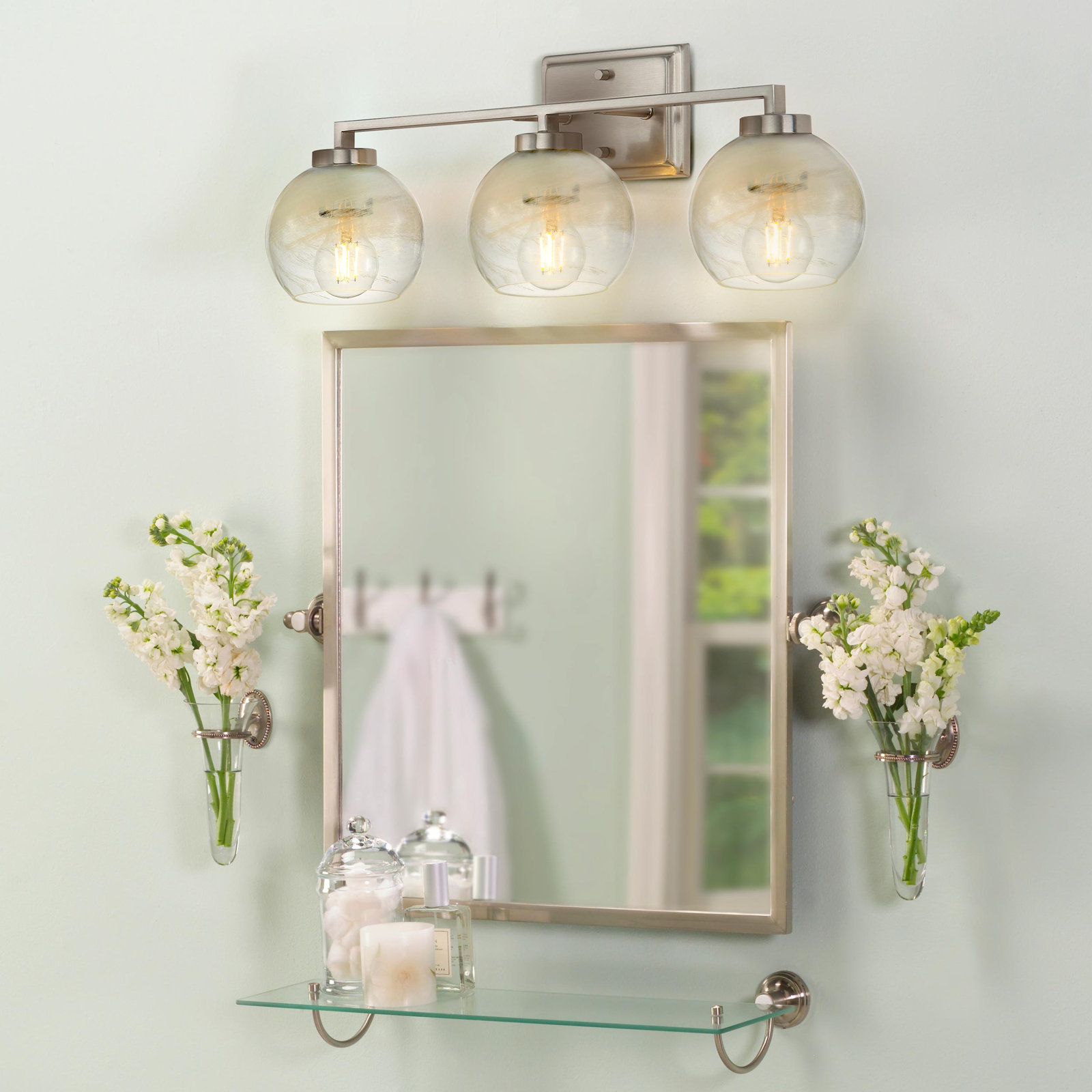 3-Light Vanity Light, Pewter