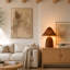 Lampe de table en rotin bronze antique