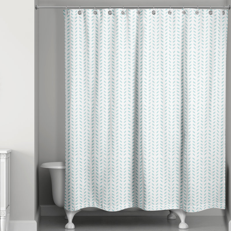 Rideau de douche Hyrup, Blanc / bleu sarcelle