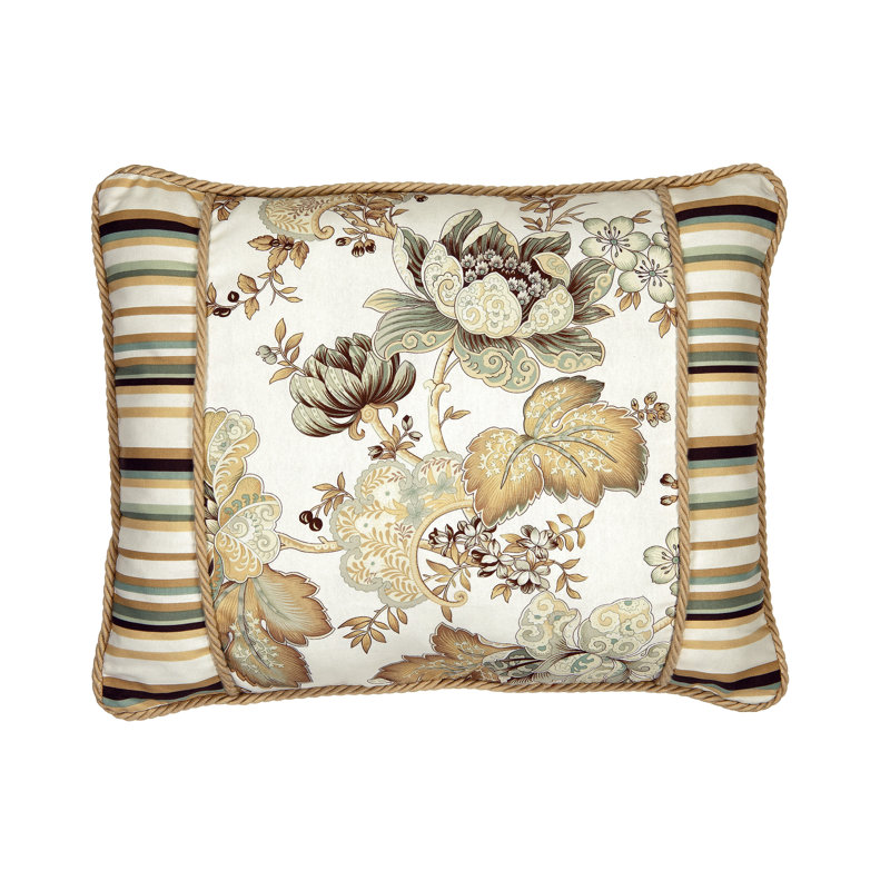 Oreiller rectangulaire 100% coton avec bandes décoratives Pontoise
