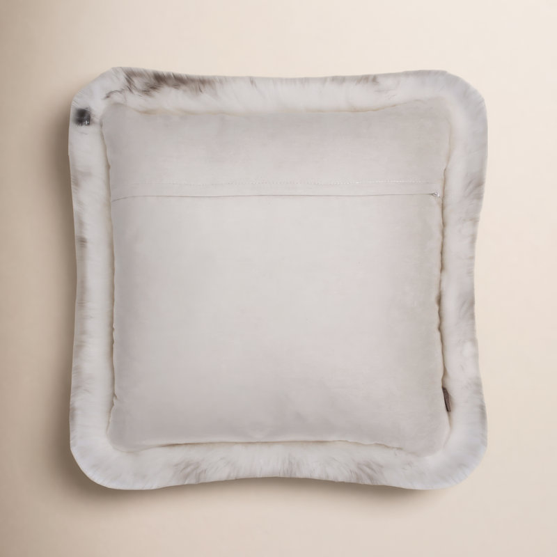Fieldman Leather Reversible Throw Pillow, Wolf Brown Tip