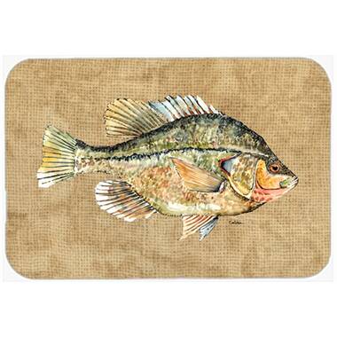 Carolines Treasures 8713LCB Troical Fish and Seaweed on Blue Glass Cutting Board, Large