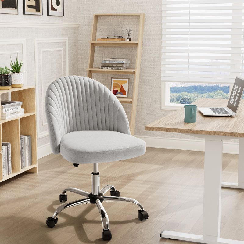 Easterly Upholstered Armless Task Office Chair, Gray, Silver