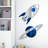 Rocket and Planet Saturn Space Mirror Wall Decor