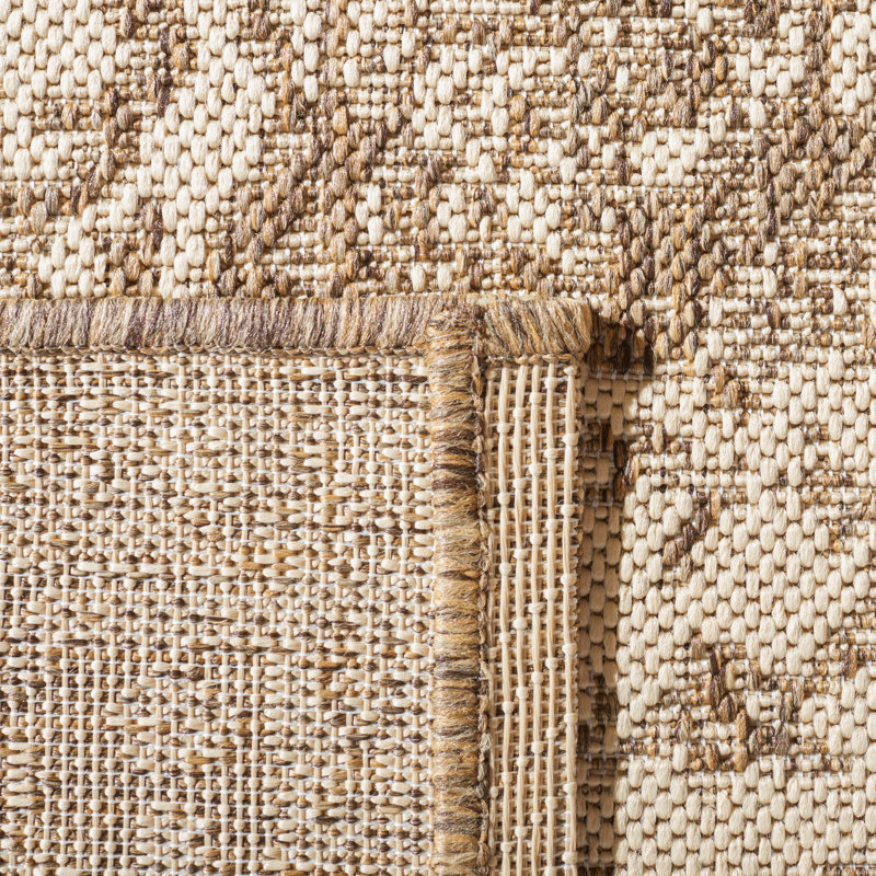 Danya Oriental Cream/Beige Indoor/Outdoor Area Rug, Square 6'7"