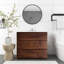 36 po Meuble-lavabo autoportant avec lavabo en céramique intégré-1946183037