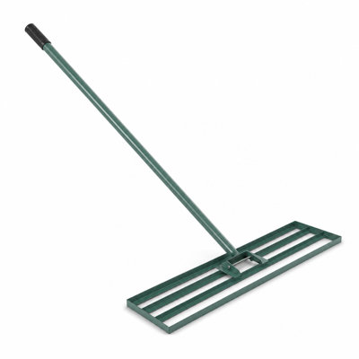  36" x 10" Lawn Levelling Rake, Steel Lawn Leveller Tool with 6 FT Handle, Green