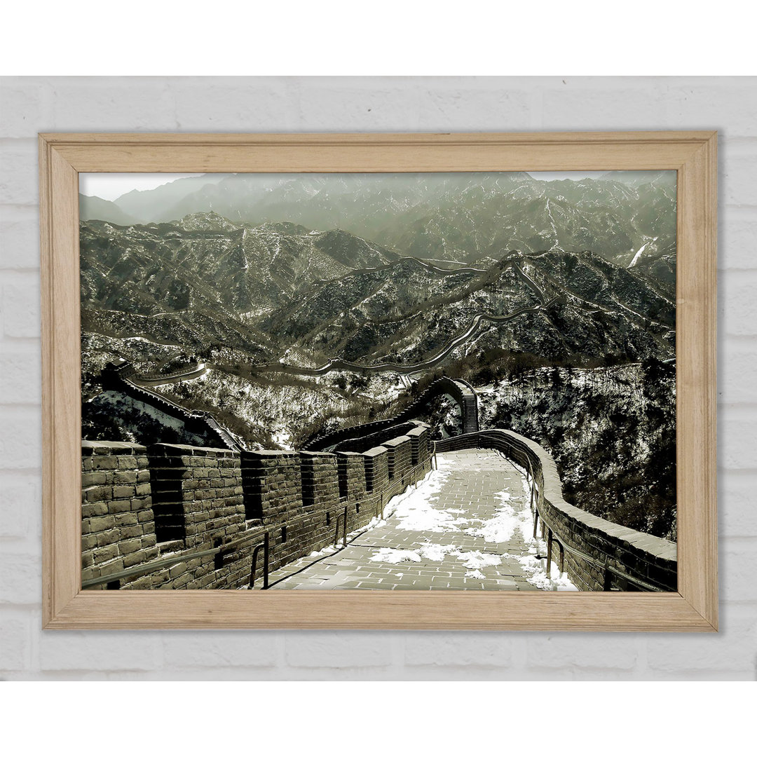 Die Chinesische Mauer in Sepia - Druck