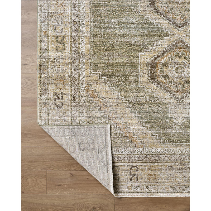 Moroccan Area Rug, Tan/Green/Brown/Ivory, Runner 2'6" x 7'3"