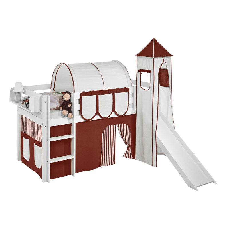 Basic Mid Sleeper Bed, European Single (90 x 200cm), Brown/Beige