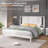 Mid-century Modern Solid Wood Bed Frame With Headboard-1844767752-1827925393