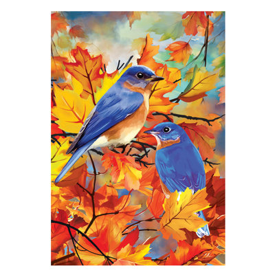 Drapeau de jardin Bluebirds Parmi Les Feuilles