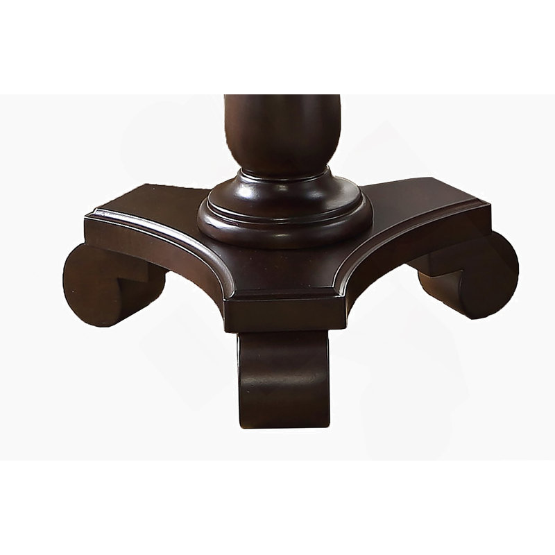 Table d'appoint ronde à piédestal en bois, Espresso