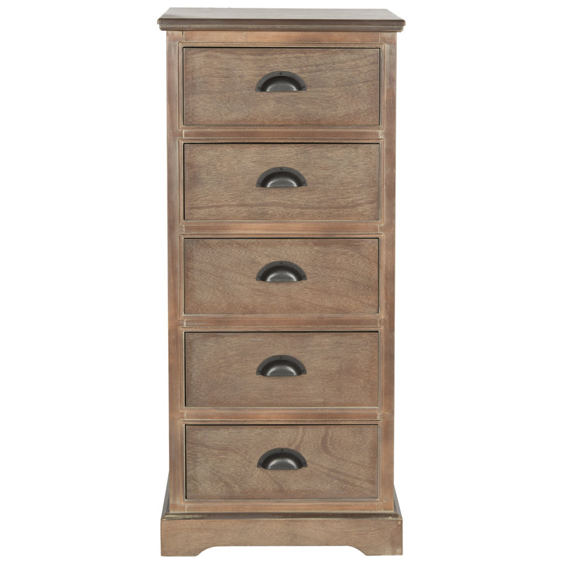 Calvillo 43cm W 5 - Drawer Chest of Drawers, Washed Natural Pine