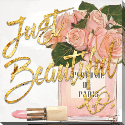 'Just Beautiful' Framed Graphic Art Print on Canvas