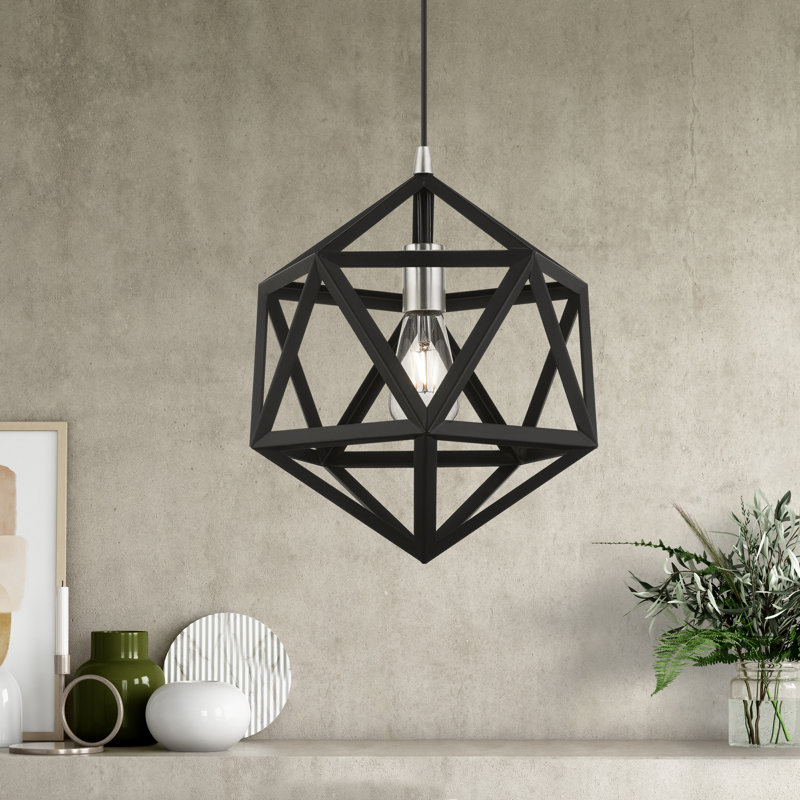 Vallejos 1 - Light Pendant, Black/Brushed Nickel, Black