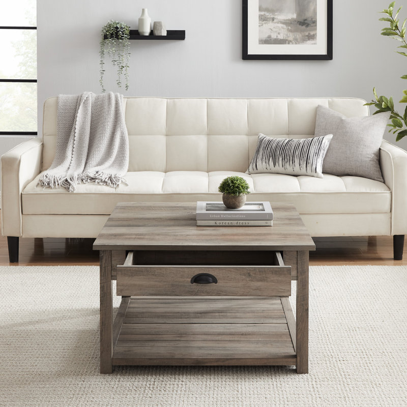 Cadhla 1-Drawer Coffee Table with Storage, Gray Wash