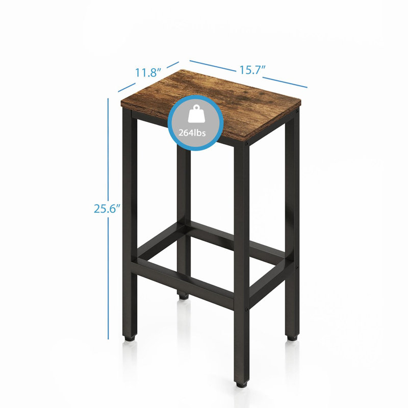 Tabouret de comptoir 25,6 po, Brun industriel, 2