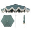 Parasol d'extérieur à frange bohémienne de 9 pi avec manivelle et inclinaison Collins, auvent vert festonné résistant aux rayons UV, mât blanc-1412435131-1422570732