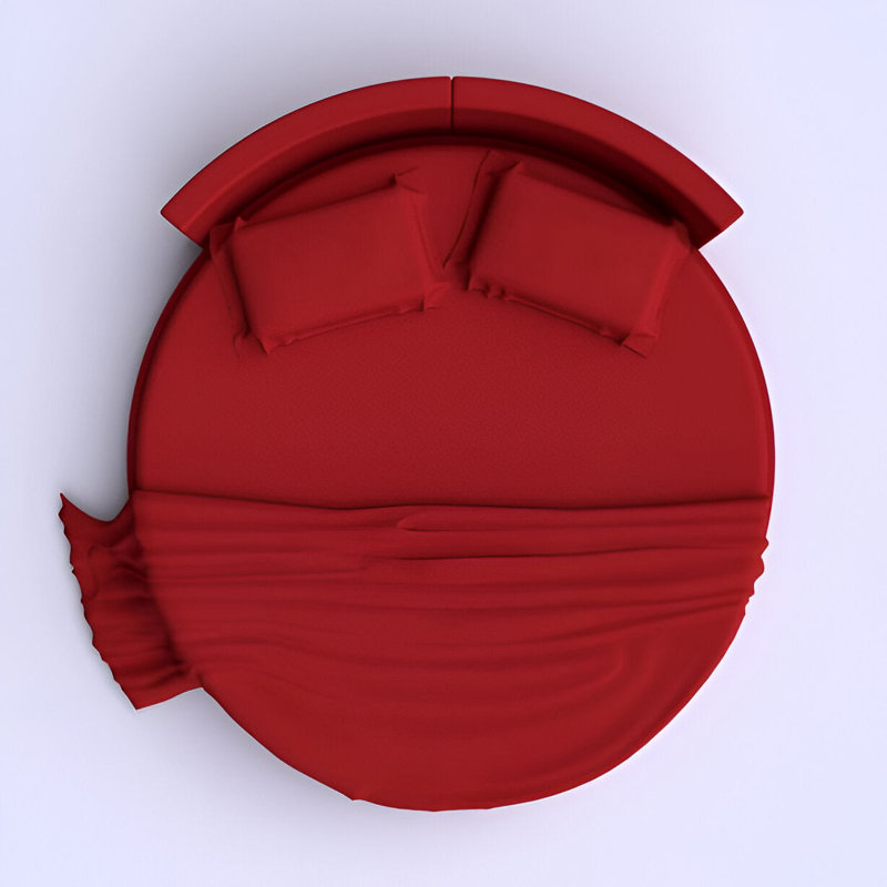 400TC Sateen Solid Cotton Round 4 Piece Sheet Set Fitted Sheet Fits Upto 16" Deep Pocket, Burgundy Solid