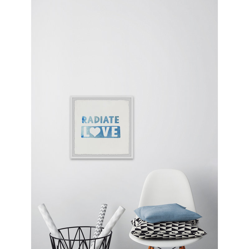 Impression d’art textuel sur papier, « rayate Love », H 12 po x l 12 po x P 1,5 po