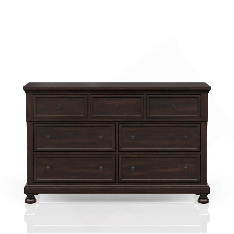 Commode sept tiroirs cerisier foncé, Cerisier