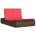 Coussin rouge / cadre brun