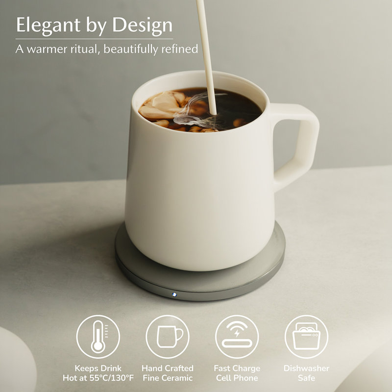Neo Self-Heating Mug Set - Jasmine White, White