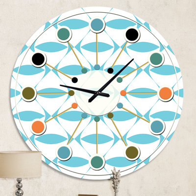Horloge murale abstraite à motif géométrique rétro III - Mid-Century