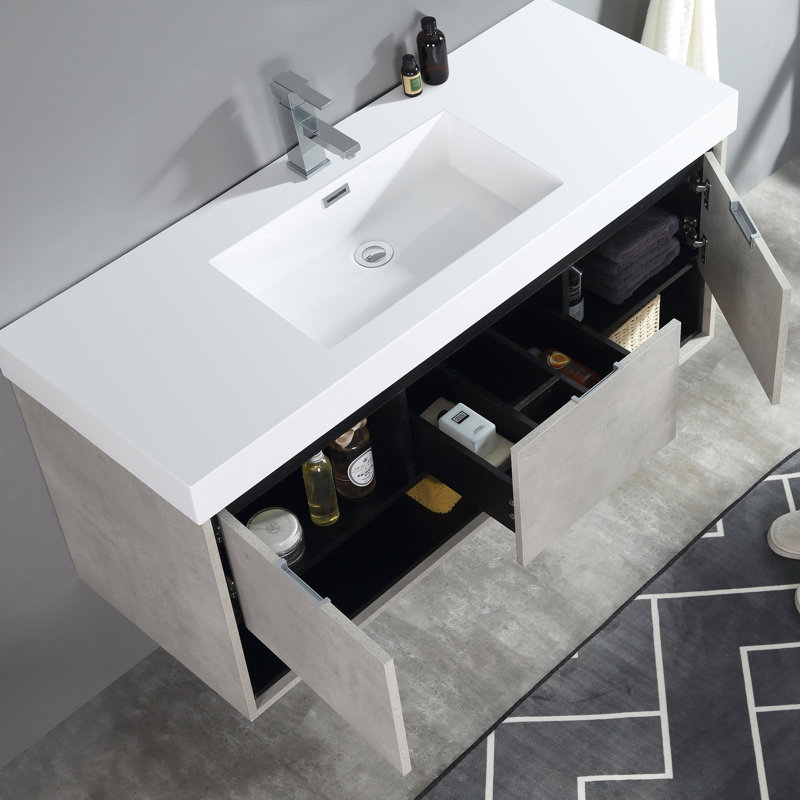 Dowell 48" Rectangular Drop-In Single Bathroom Sink with Overflow