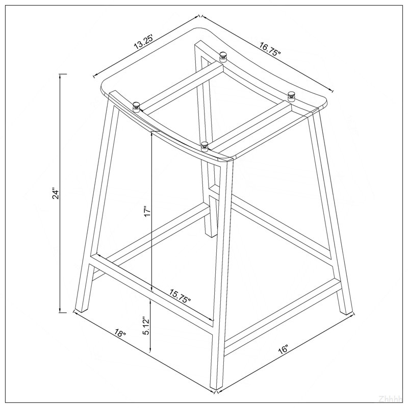Tabouret de comptoir Staten Chrome (ensemble de 2), Tabouret de comptoir (siège d'une hauteur de 24 p