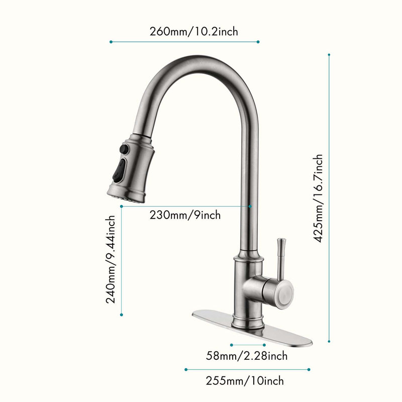 HOOSENG Pull Down Touch Kitchen Faucet, Brushed Nickel