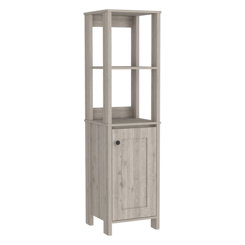 St. Clair Linen Cabinet, Two Interior  Shelves, Two Open Shelves, Single Door, Gray