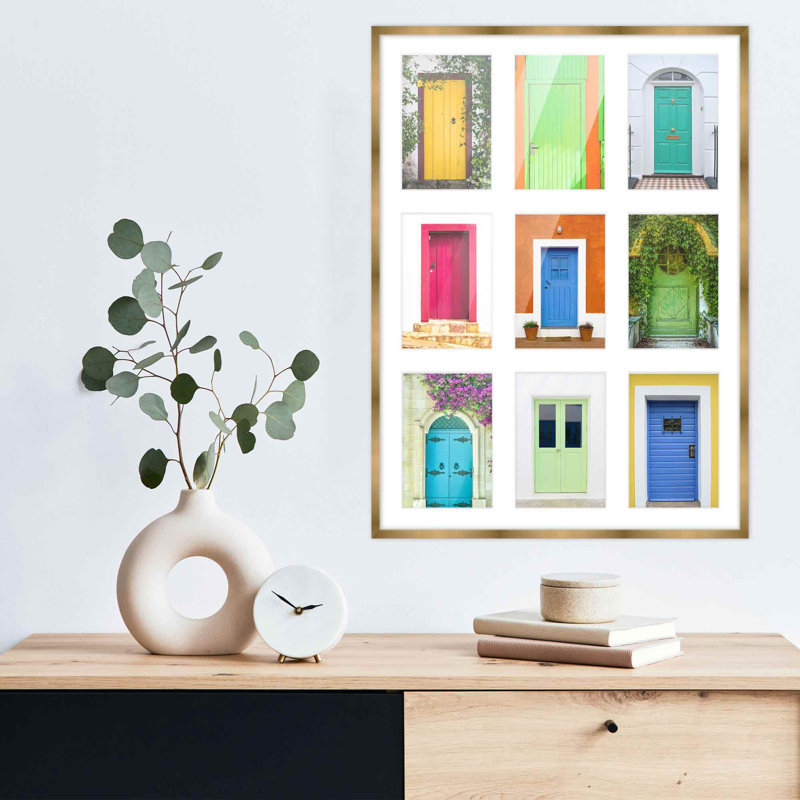 Wood Picture Frame with Mat, 4" x 6", 14.5" x 20.5", Bronze/White