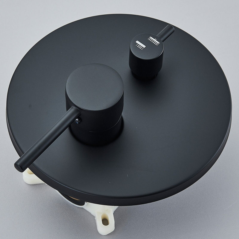 Ensemble de robinet de douche noir avec valve 8 po