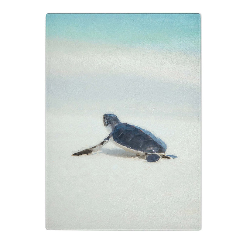 Tempered Glass New Born Sea Turtle Chopping Board, 28.5 cm W x 39 cm L