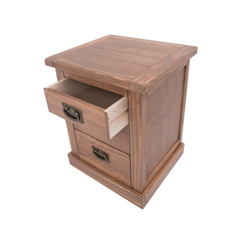 Gentry 45 cm W Bedside Table, Walnut