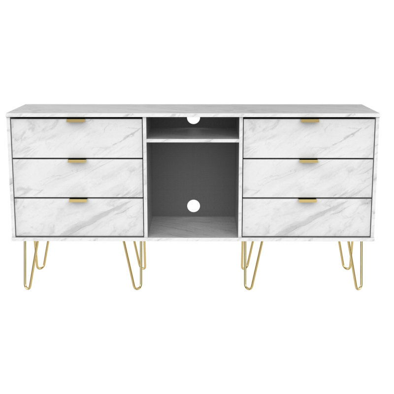 Fully Assembled Petersville 152 Cm Wide 6 Drawer Sideboard