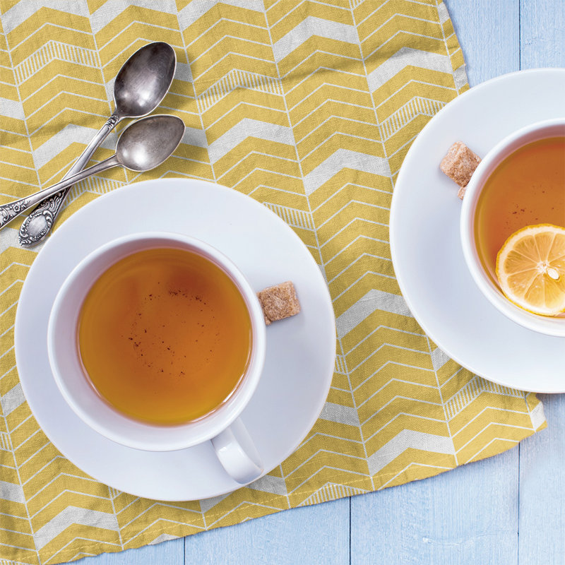 Stephenie Tea Towel Kitchen Towel, Yellow/White, Cotton Twill