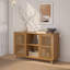 Meuble télé moderne en bois massif Mid-Century, 2 portes avec tablette centrale-739560204