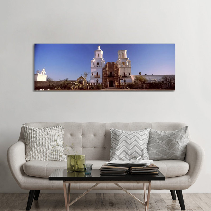 Low Angle View of a Church, Mission San Xavier Del Bac, Tucson, Arizona, USA #2 1 Piece Wrapped Canvas Panoramic Wall Art