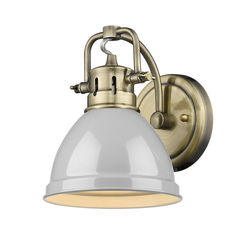 Dimmable Vanity Light, Aged Brass, Gray