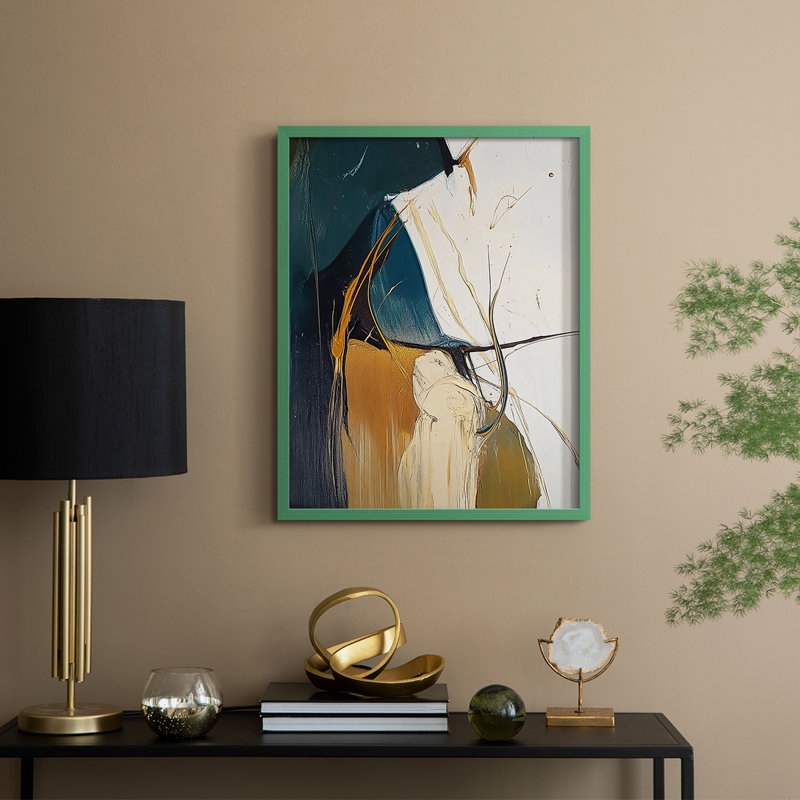 Série ABSTRACT DCxxvii, reproduction encadrée - bois massif, H 15 po x l 12 po, Vert