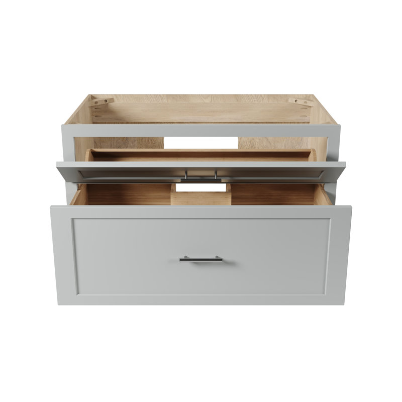 Meuble-lavabo mural simple flottant 36 po Disar, Gris