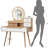 Cool Vanity Desk With 3 Open Shelves And 4 Drawer Storage For Bedroom Classy Dressing Table Drawers