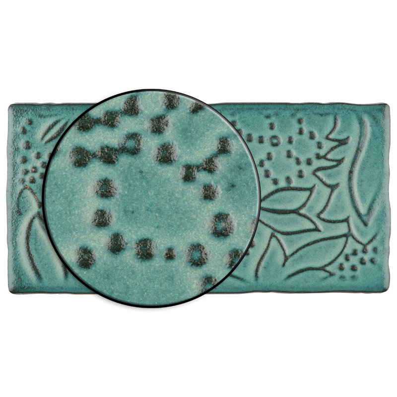 Antic Feelings 3" x 6" Ceramic Patterned Subway Tile, Feelings Lava Verde