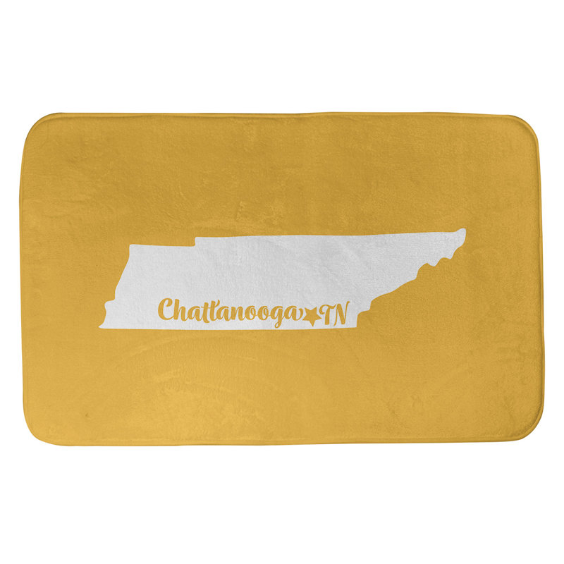 Tapis pour salle de bain en microfibre rectangulaire antidérapant antidérapant, L 17 po x L 21 po, Jaune