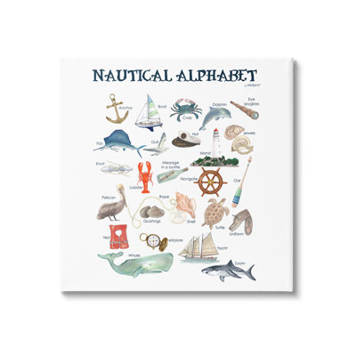 " Educational Nautical Alphabet Learning Chart Marine Wildlife " by Dishique